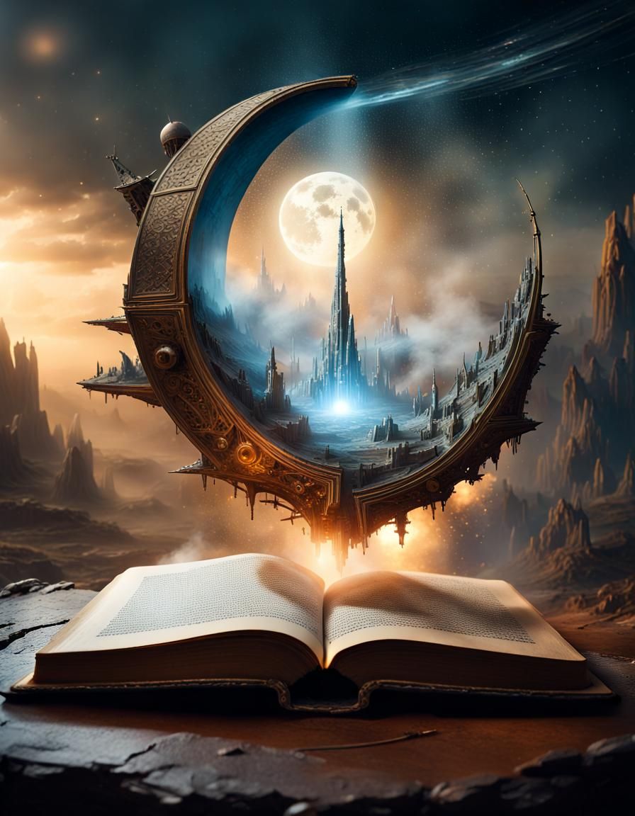 Medieval book of scifi  by @Roswarcus