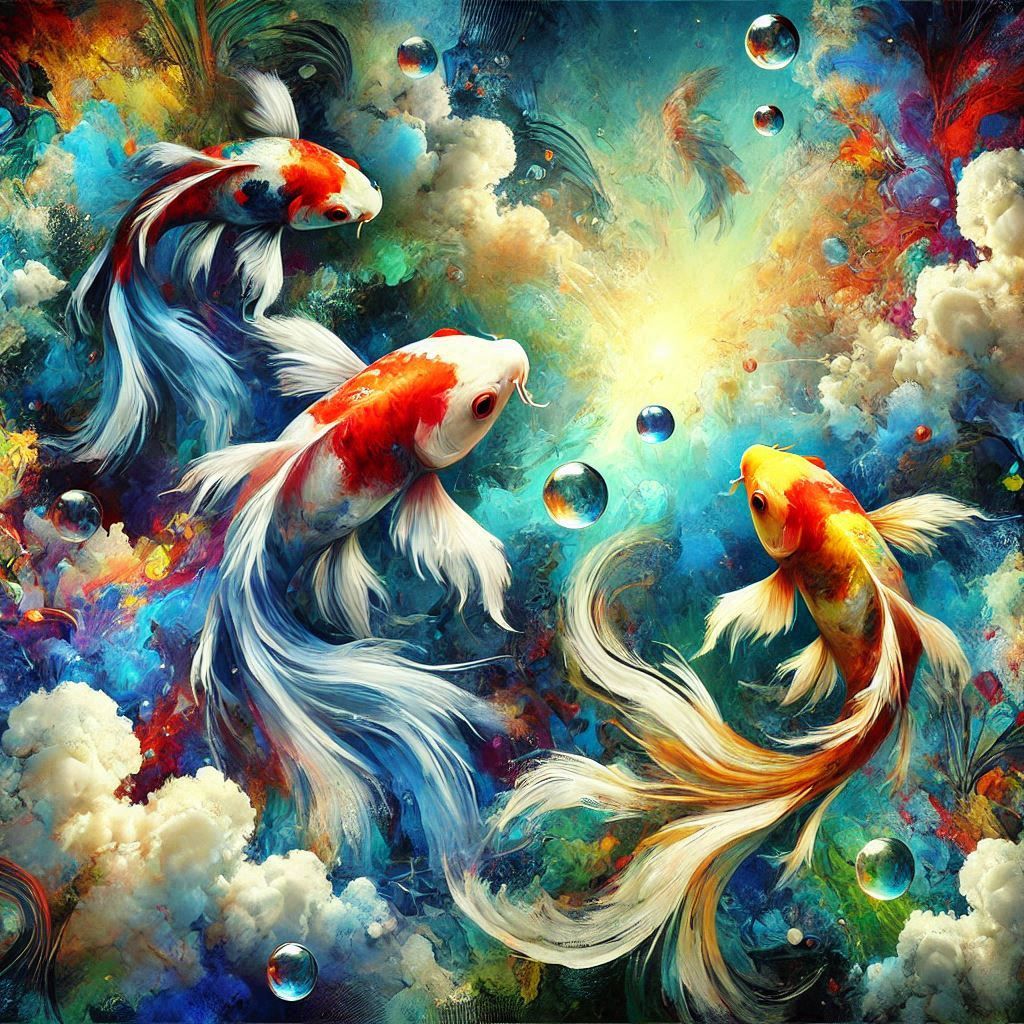 Sureal Koi fishes