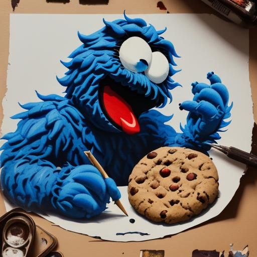 Evil Cookie monster - AI Generated Artwork - NightCafe Creator