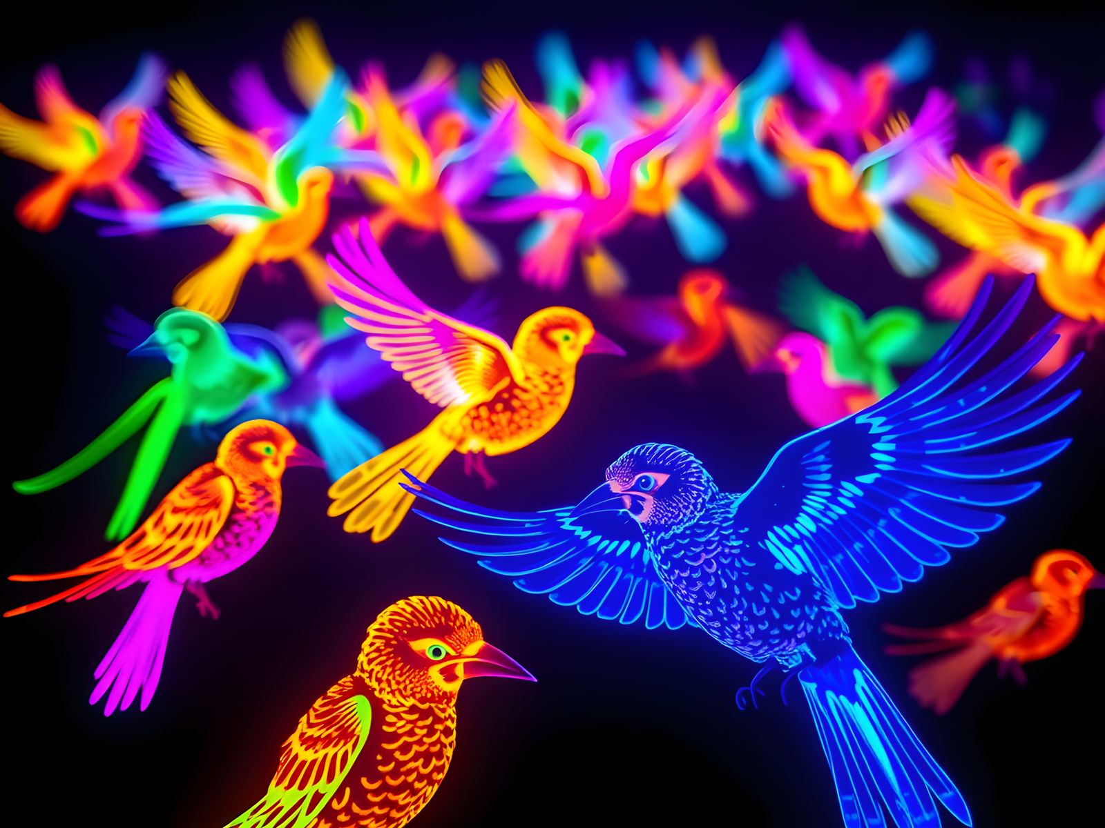 Flock of Light Birds  by @KBunny001