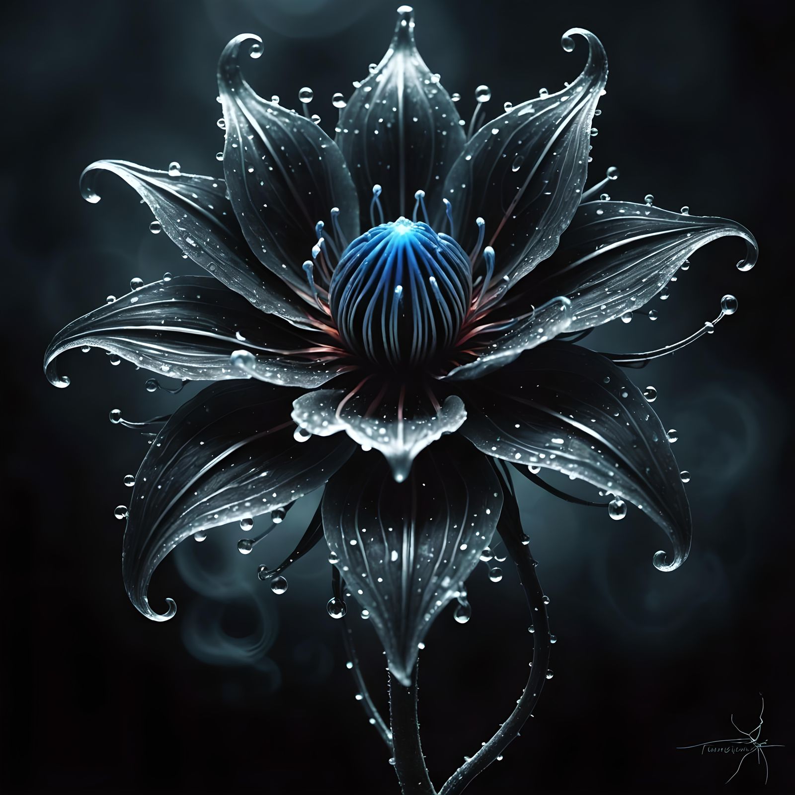 Glowing Black Flower  by @GeoJewel