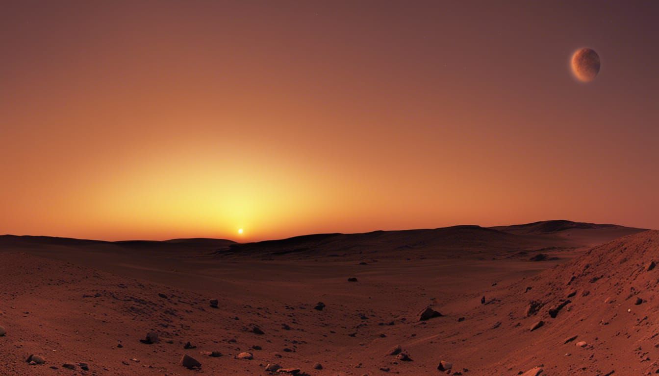 Sunset on Mars, photo by the viking lander