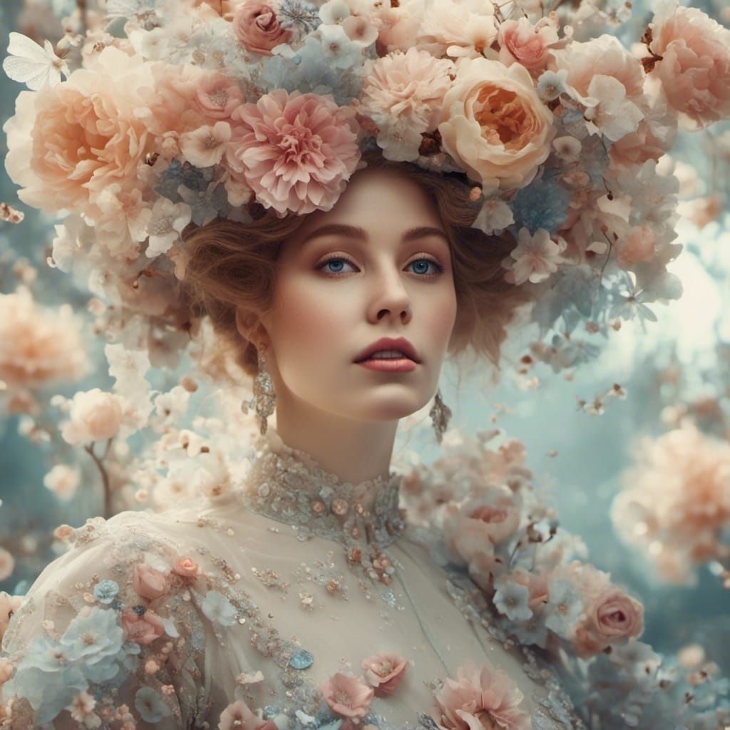 Hyperreal Portrait: Woman in Translucent Outfit