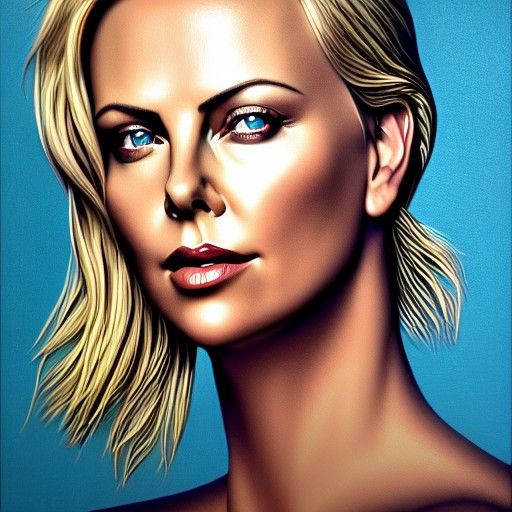 Portrait of Charlize Theron Dan Mumford James Gurney airbrus...