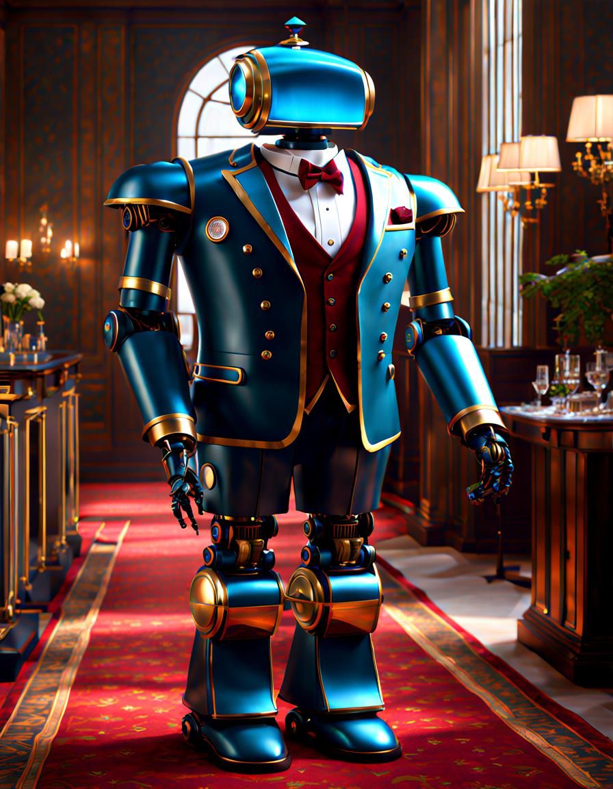 Robot butler - AI Generated Artwork - NightCafe Creator