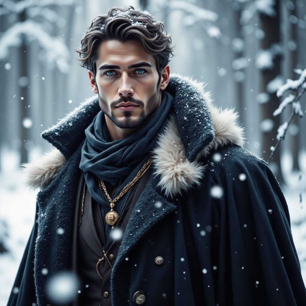 Elegant Winter King in Snowy Forest