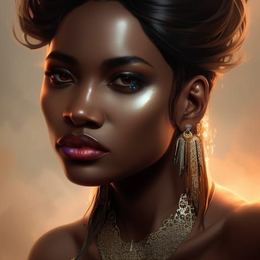 Powerful Fantasy Priestess Portrait in Hyperdetailed Style