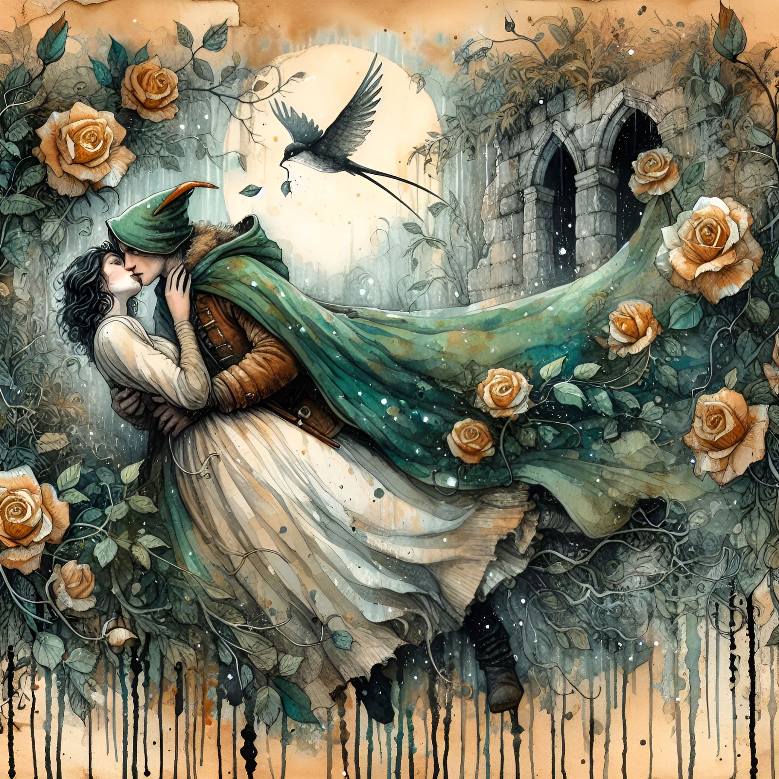 Robin Hood stealing Marian's heart