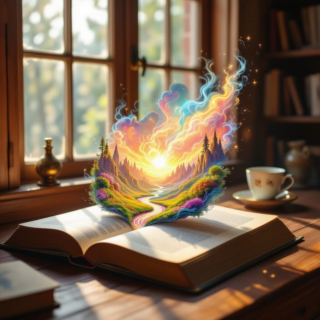 Book Pages Come Alive with Ethereal Light
