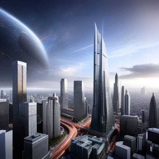 Eine futuristische Stadt