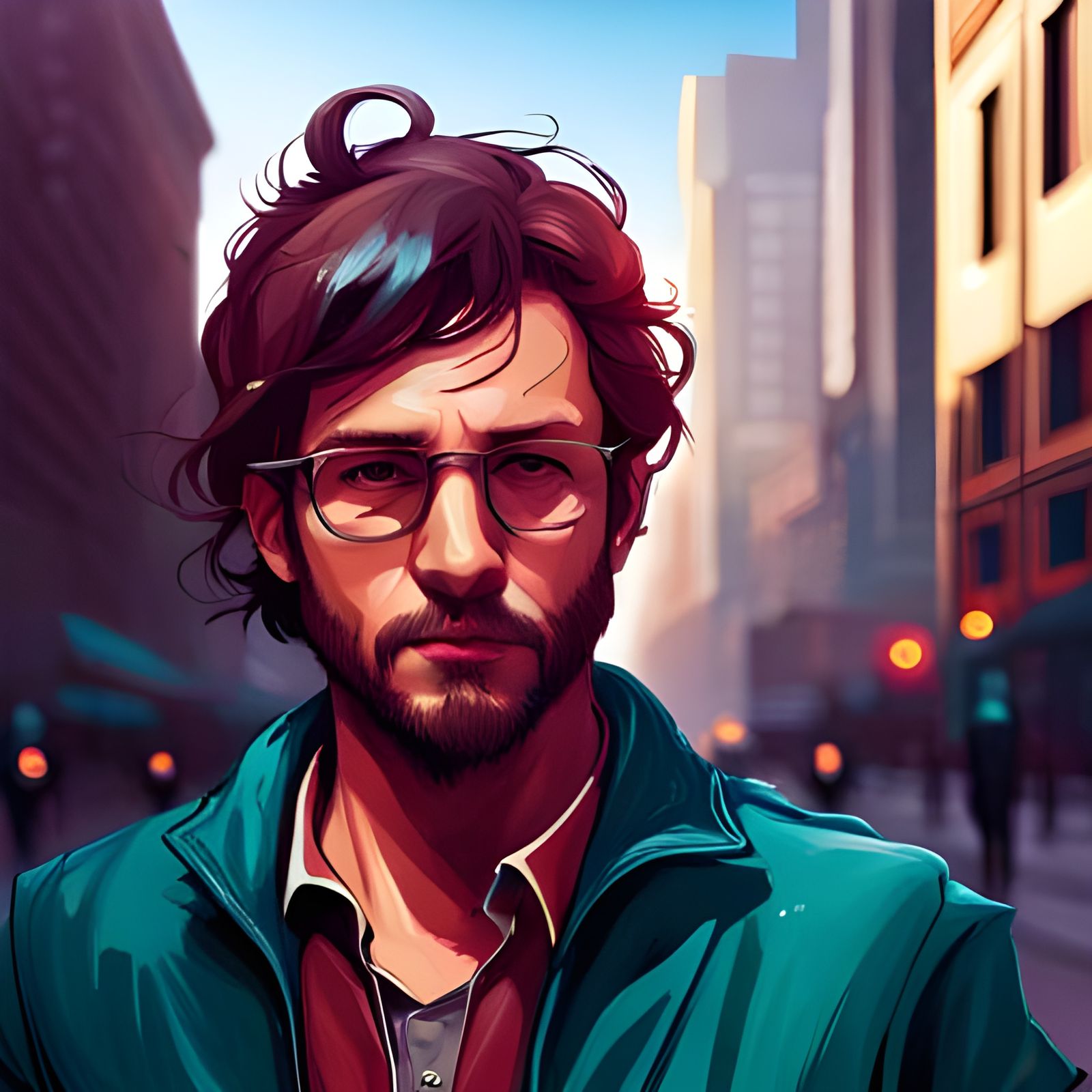 Hipster Potrait 2 - AI Generated Artwork - NightCafe Creator