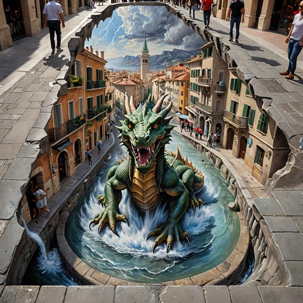 3D Chalk Art   by @Martyn