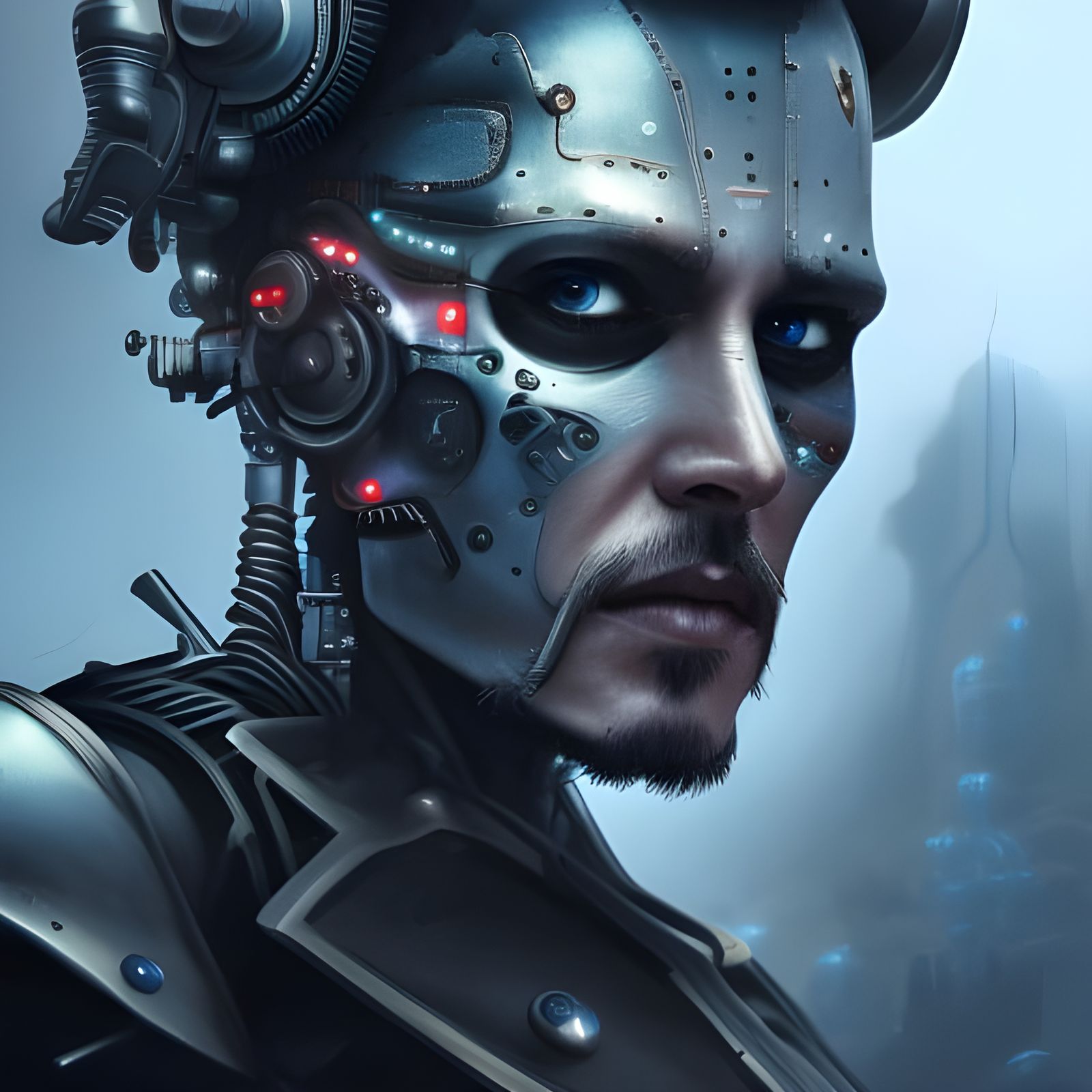 Jonny Depp as a cyborg - AI Generated Artwork - NightCafe Creator