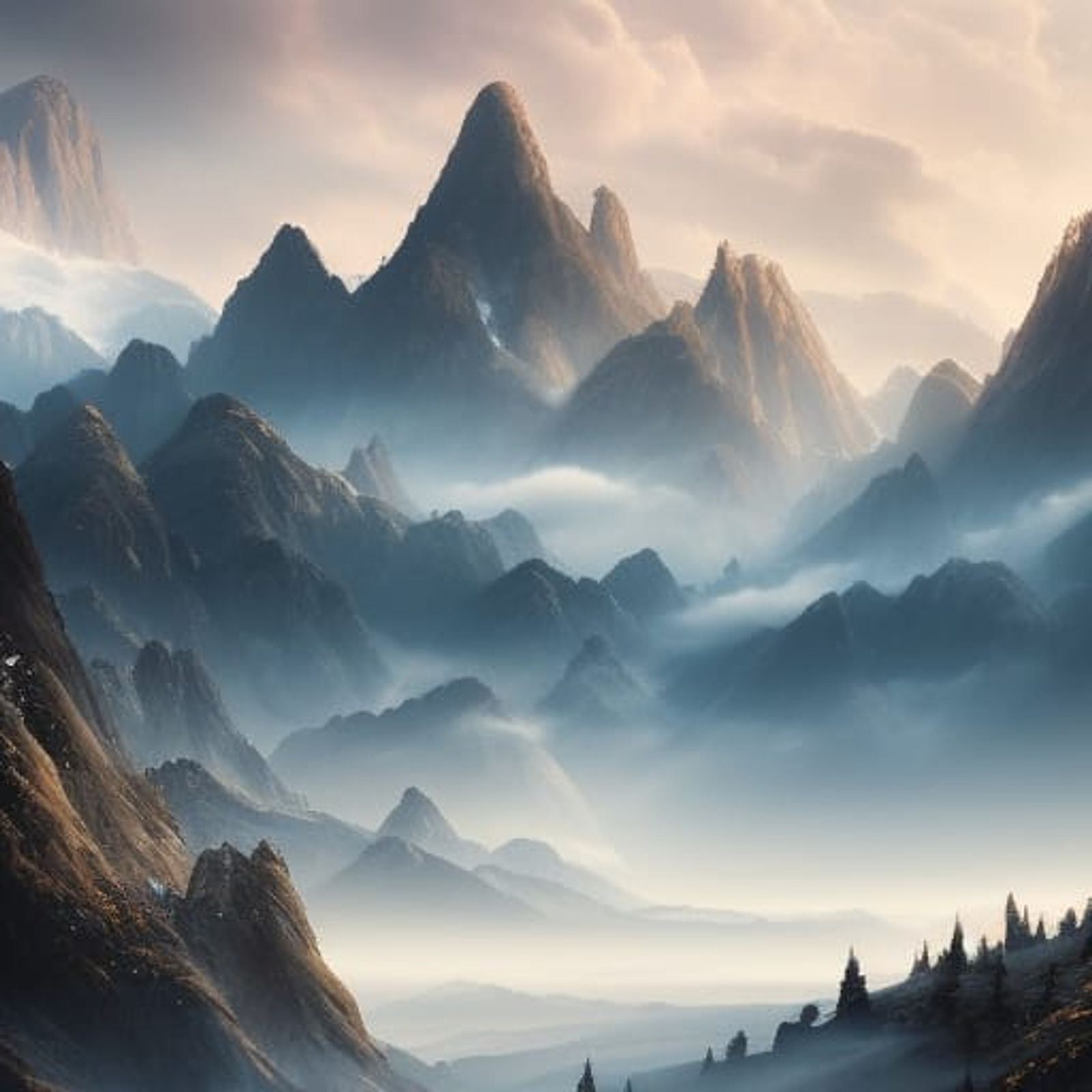 misty mountains wallpaper