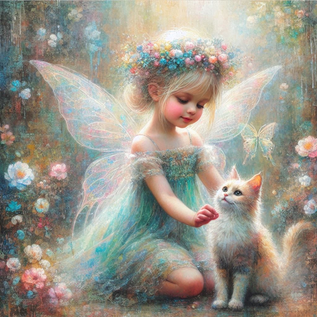 fairy and her cat