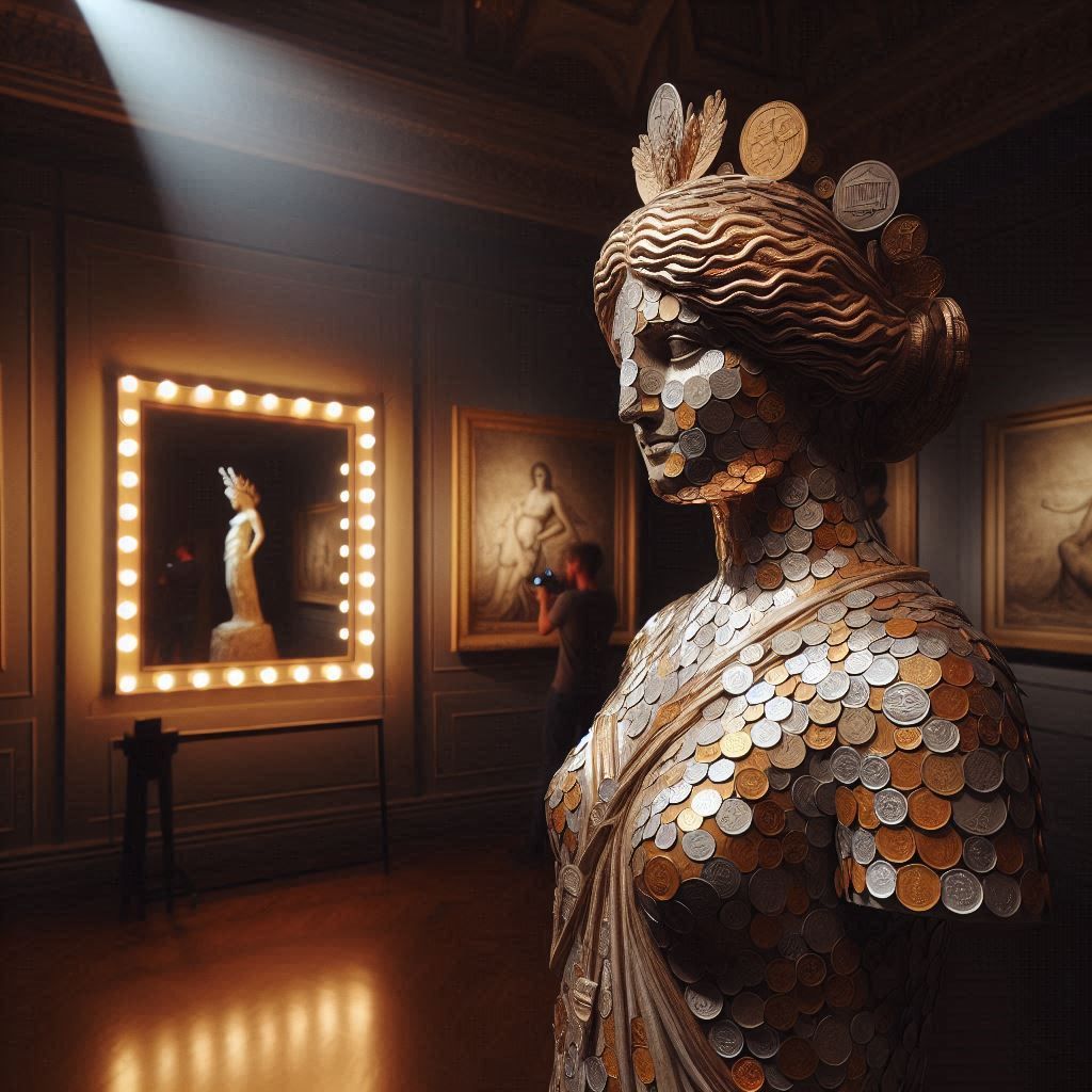 Aphrodite made of coins