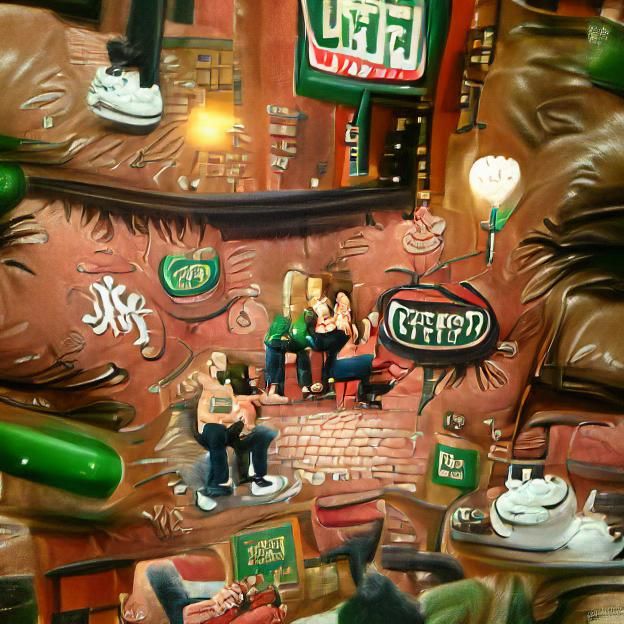Friends hanging out at Central Perk.