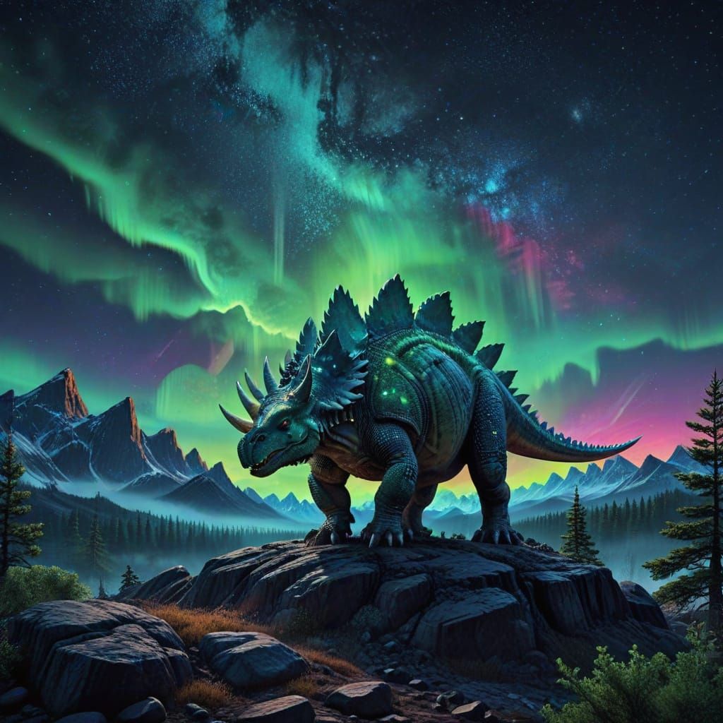 Northern Lights in Jurassic Period  by @Lizz