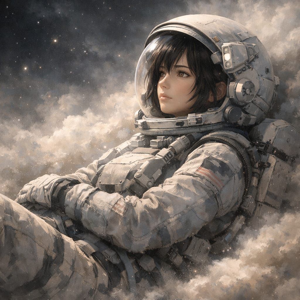 Astronaut me 🌙🐇👩🏻‍🚀🌌  by @Moon Rabbit