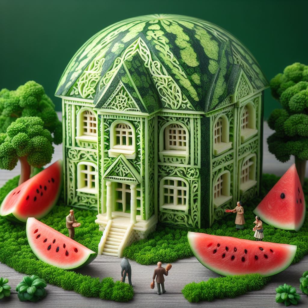 A mansion made out of water melon