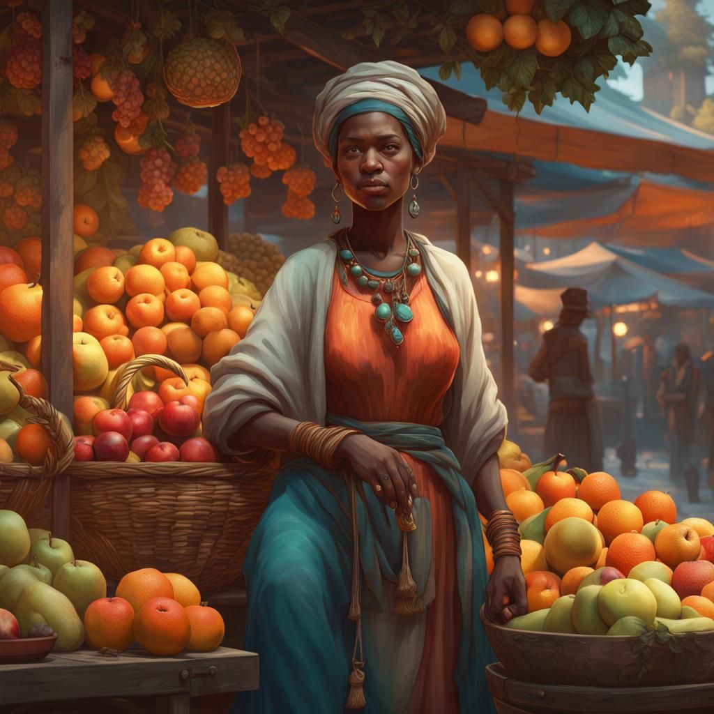 A woman selling fruits