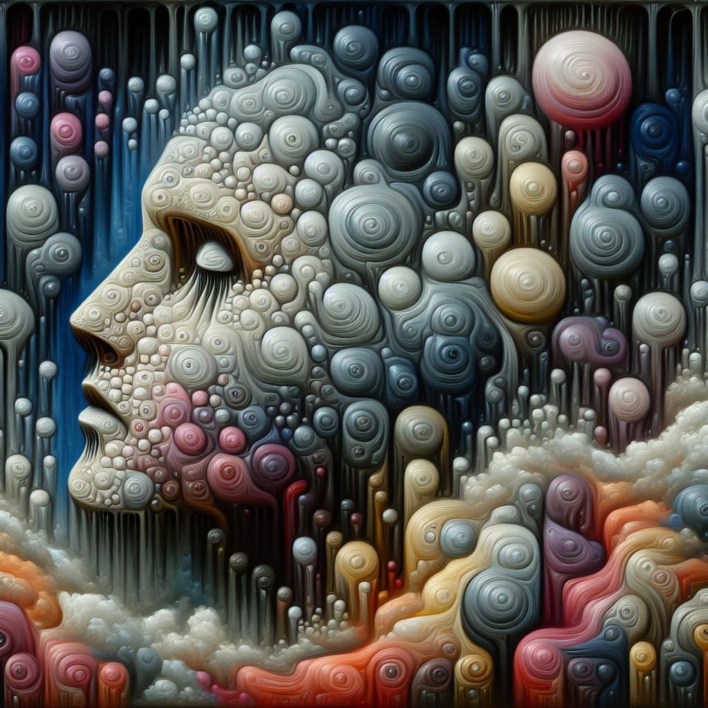 Surrealist Oil Painting of Fleeting Thoughts