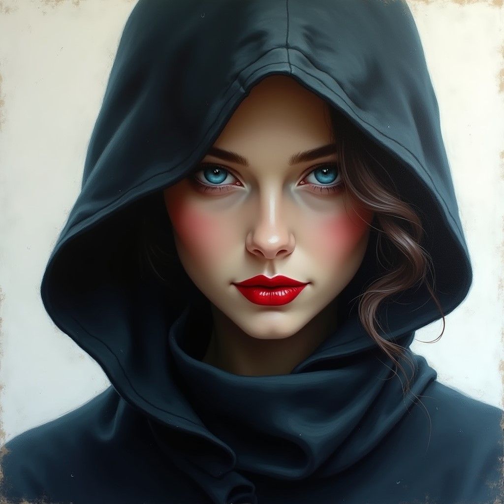 an elegant woman with captivating blue eyes