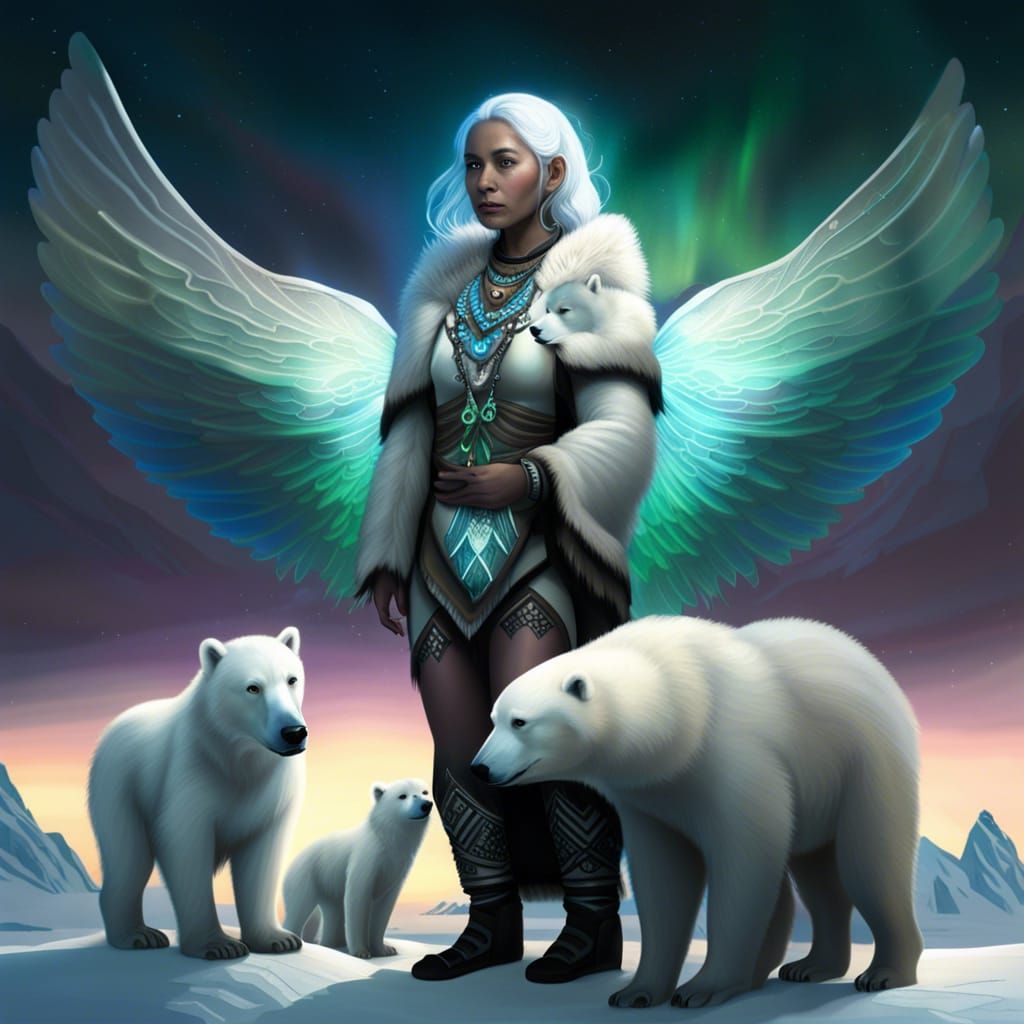Younger Sister Seraphim Guardian of Young Polar Bears and th...