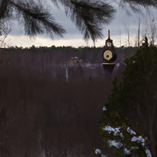 grandclock in the distant forest snow