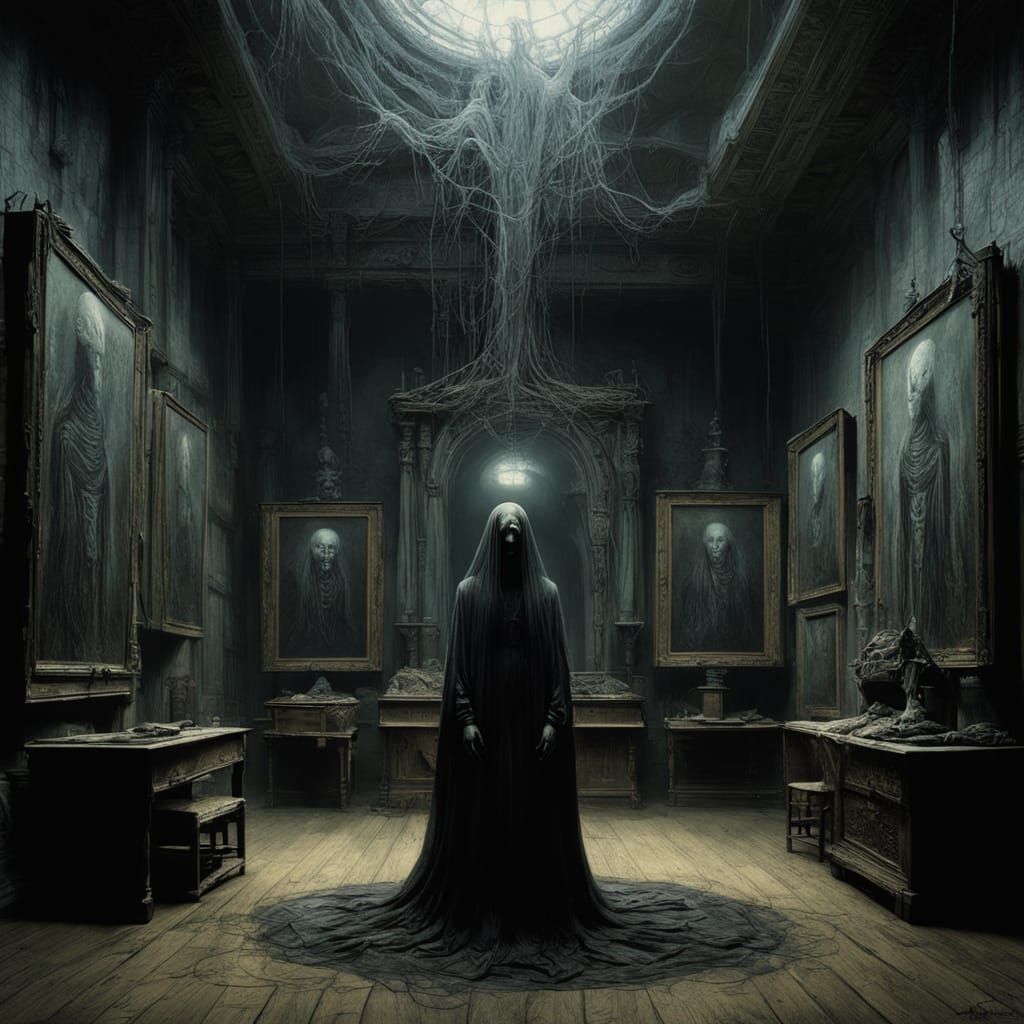 Ghost woman in a haunted house  by @Ned Carlyle