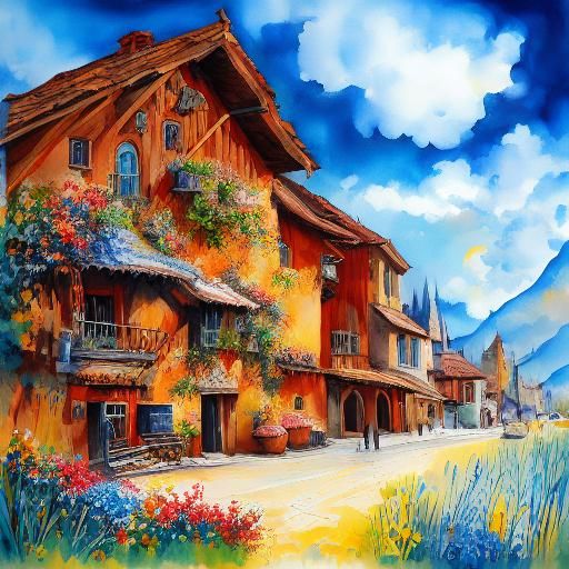 <lora:WatercolorSD15:1.0> Desert ghost town