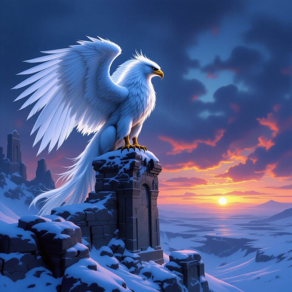 a fleet of wooden ships in sparkling smooth water in the orange pink sunset with birds flying above and sea animals in the sea  - Start Image 2