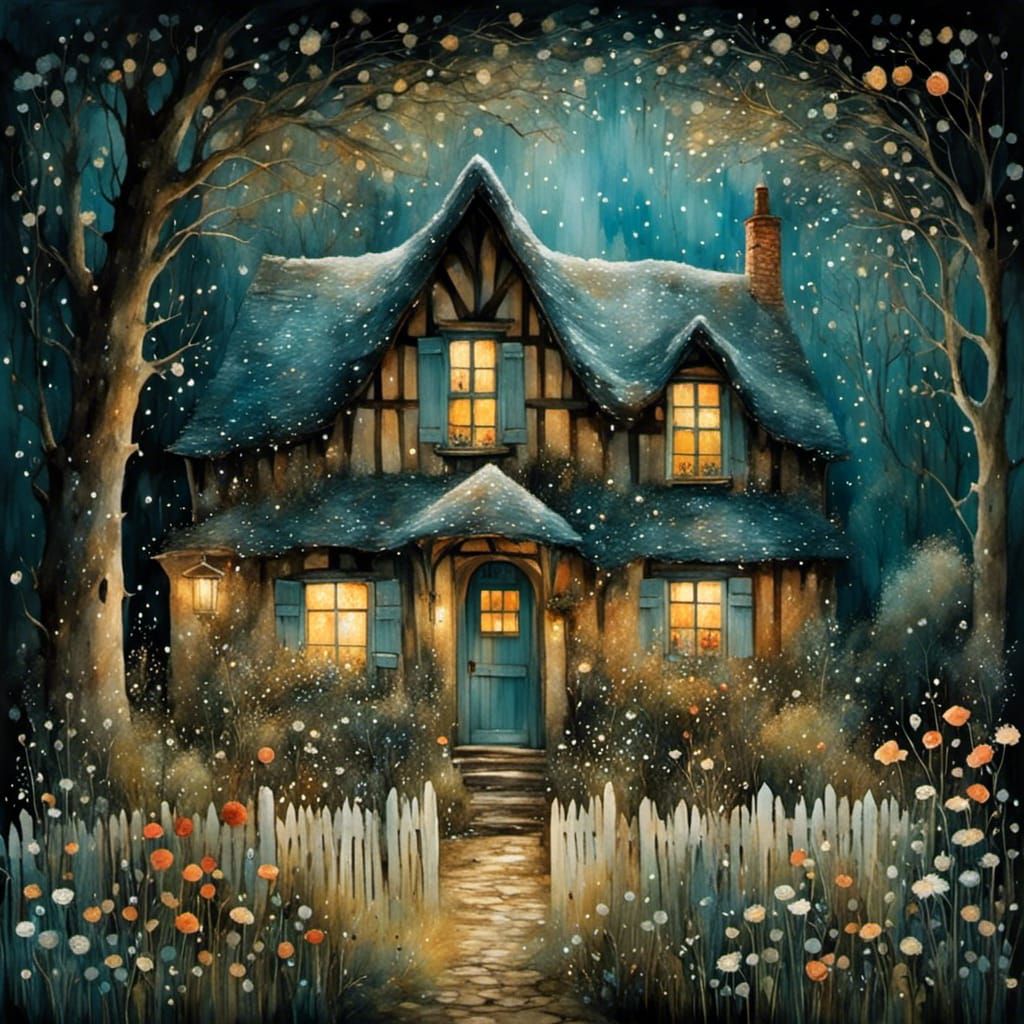 cozy cottage, by Holly Hobbie and Benjamin Lacombe <lora:a gentle world:1.0>   by @Tina auf der Blumenwiese