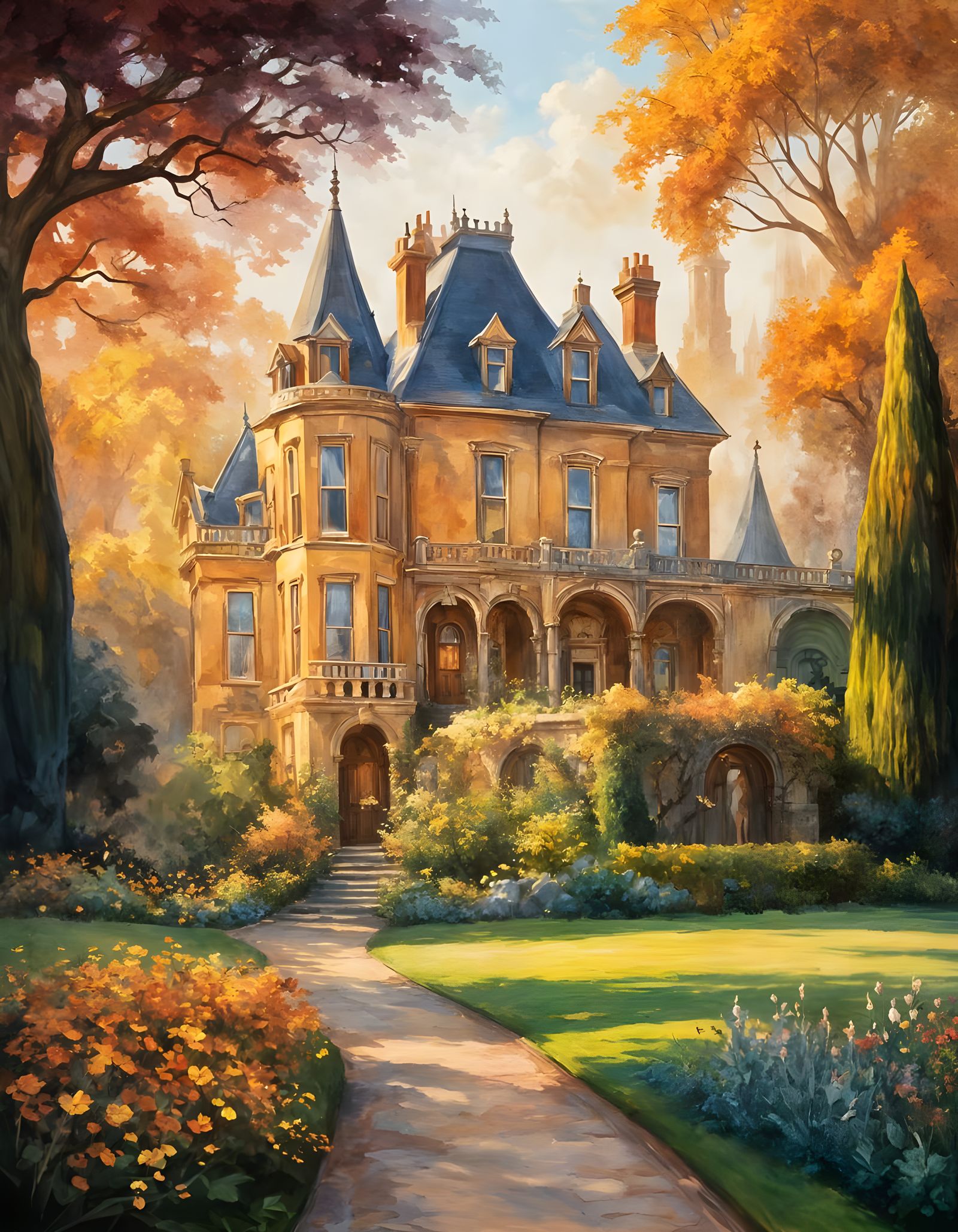 The mansion in Autumn  by @Good_Vibes_Only