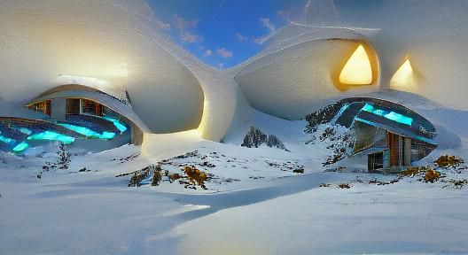 Organic Sci-Fi Alpine Cabin