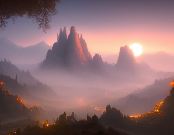 Misty sunrise