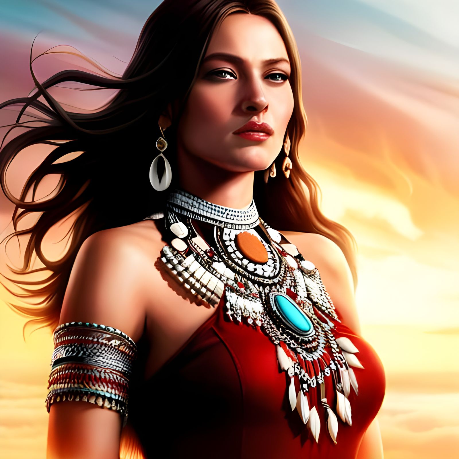 Sioux Lakota Woman AI Generated Artwork NightCafe Creator