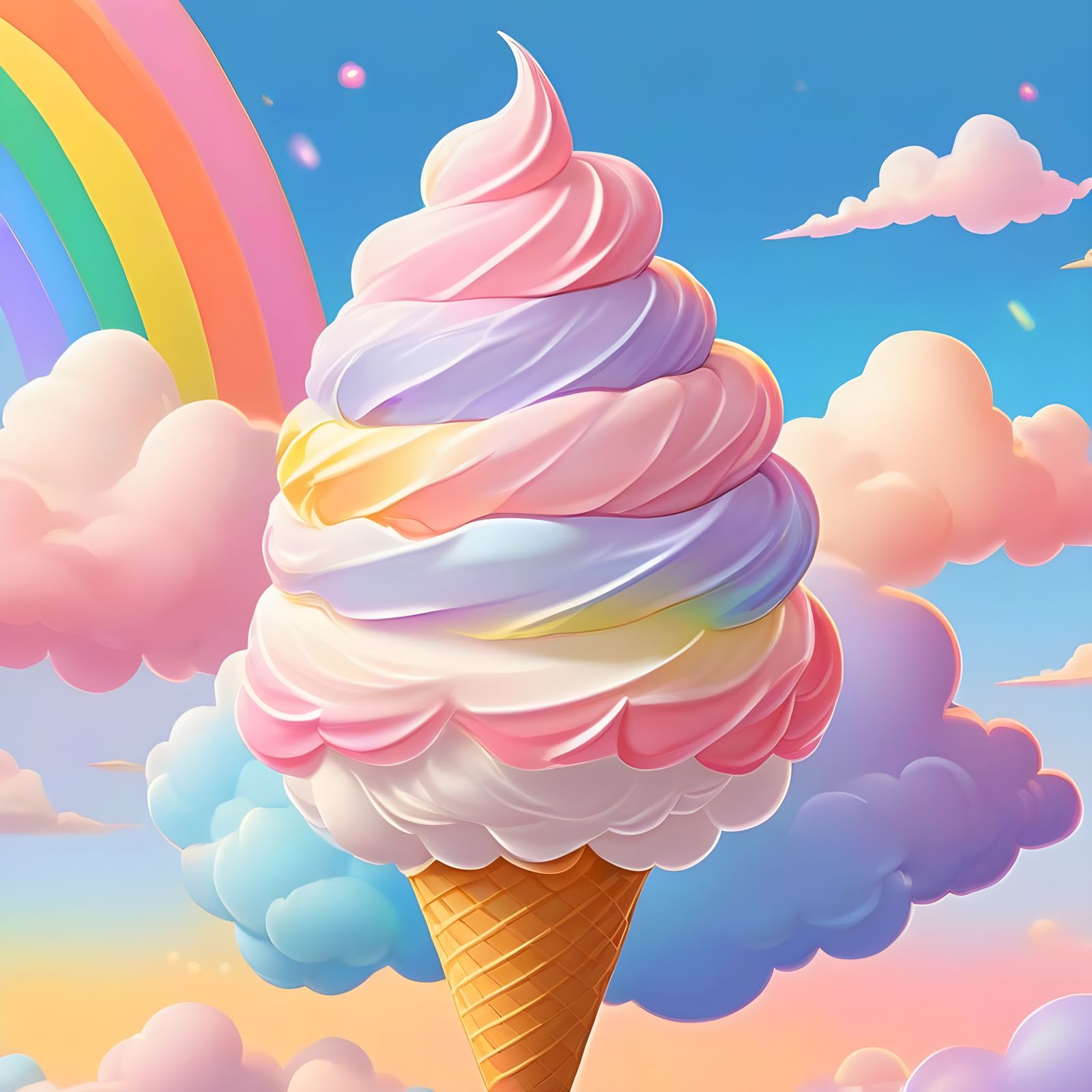Pastel Rainbow Ice Cream🍦