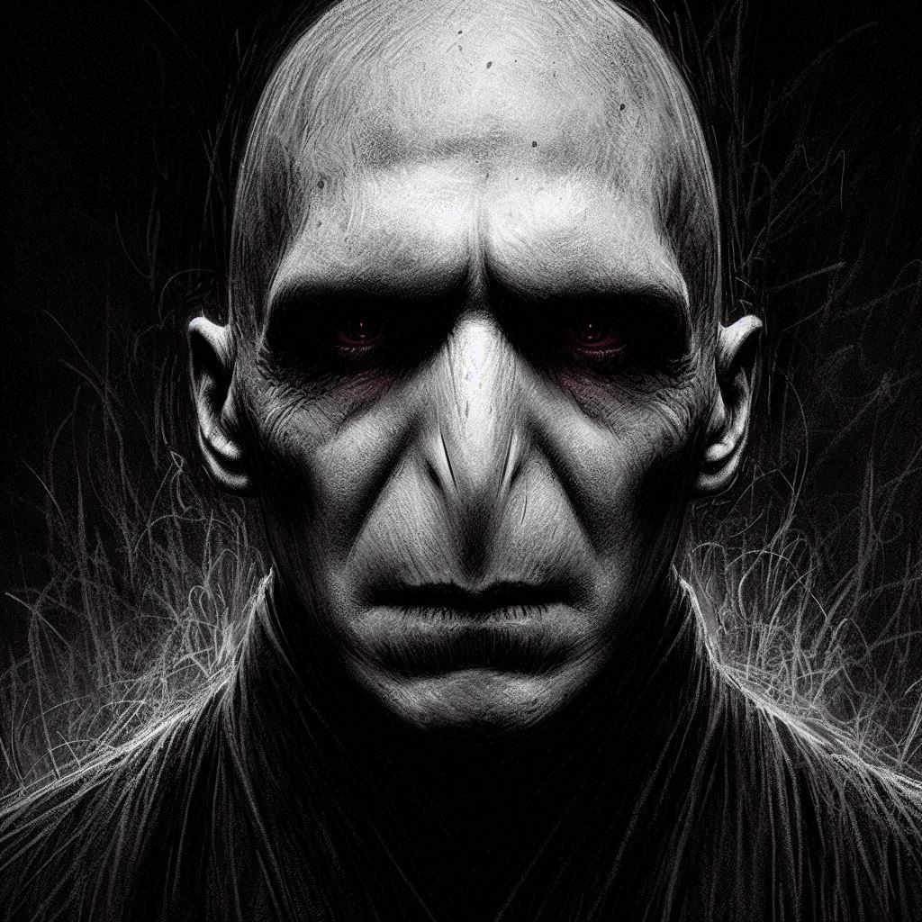 Voldemort - Charcoal Scribble Drawing