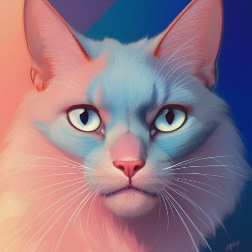 Cotton Candy Cat - AI Generated Artwork - NightCafe Creator