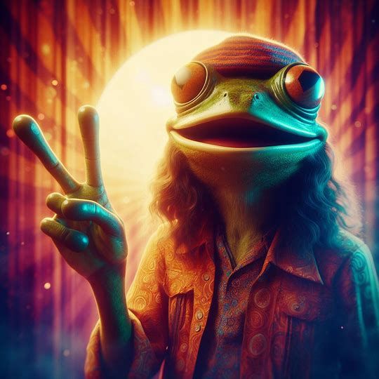 Frog Hippie - AI Generated Artwork - NightCafe Creator