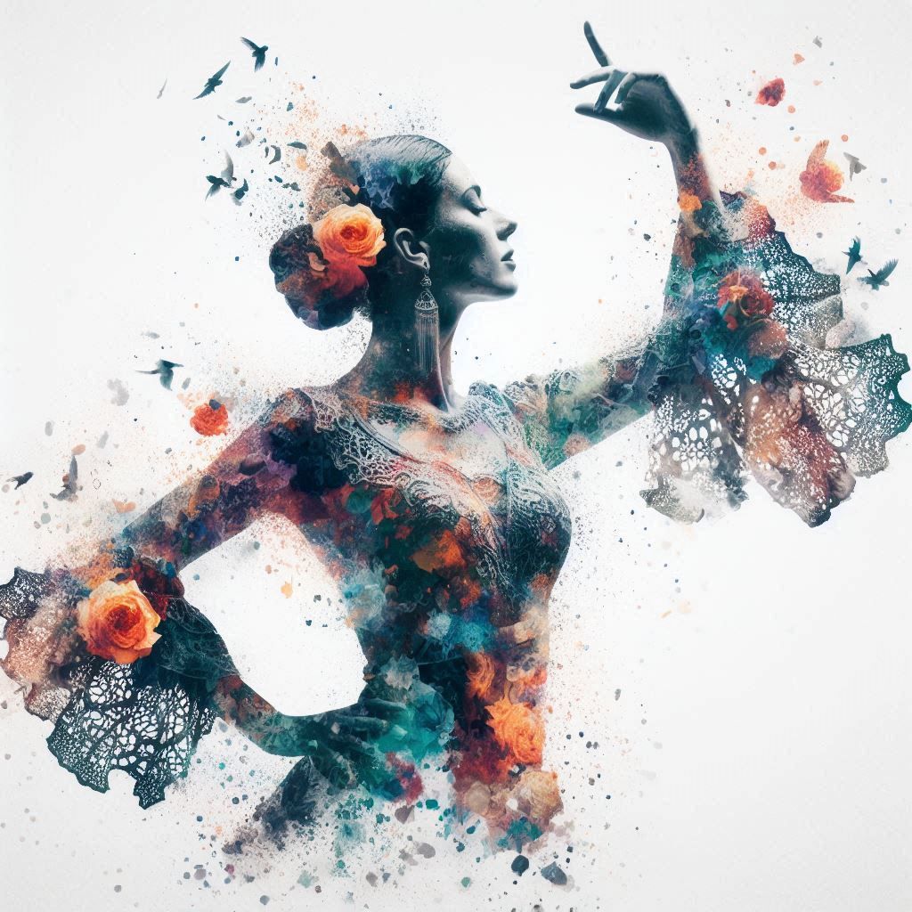 double exposure beautiful fantasy DALL-E 3 portrait landscap...