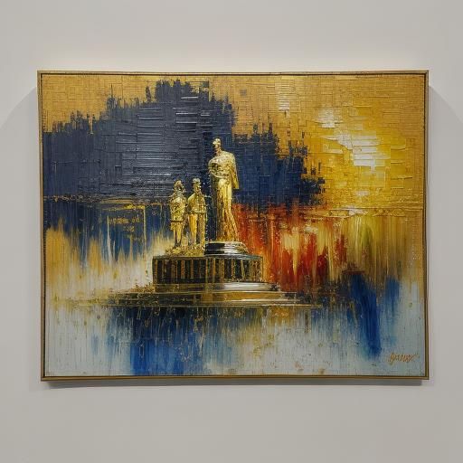 Bitcoin Oscars Ceremony: Expressionist Oil Painting