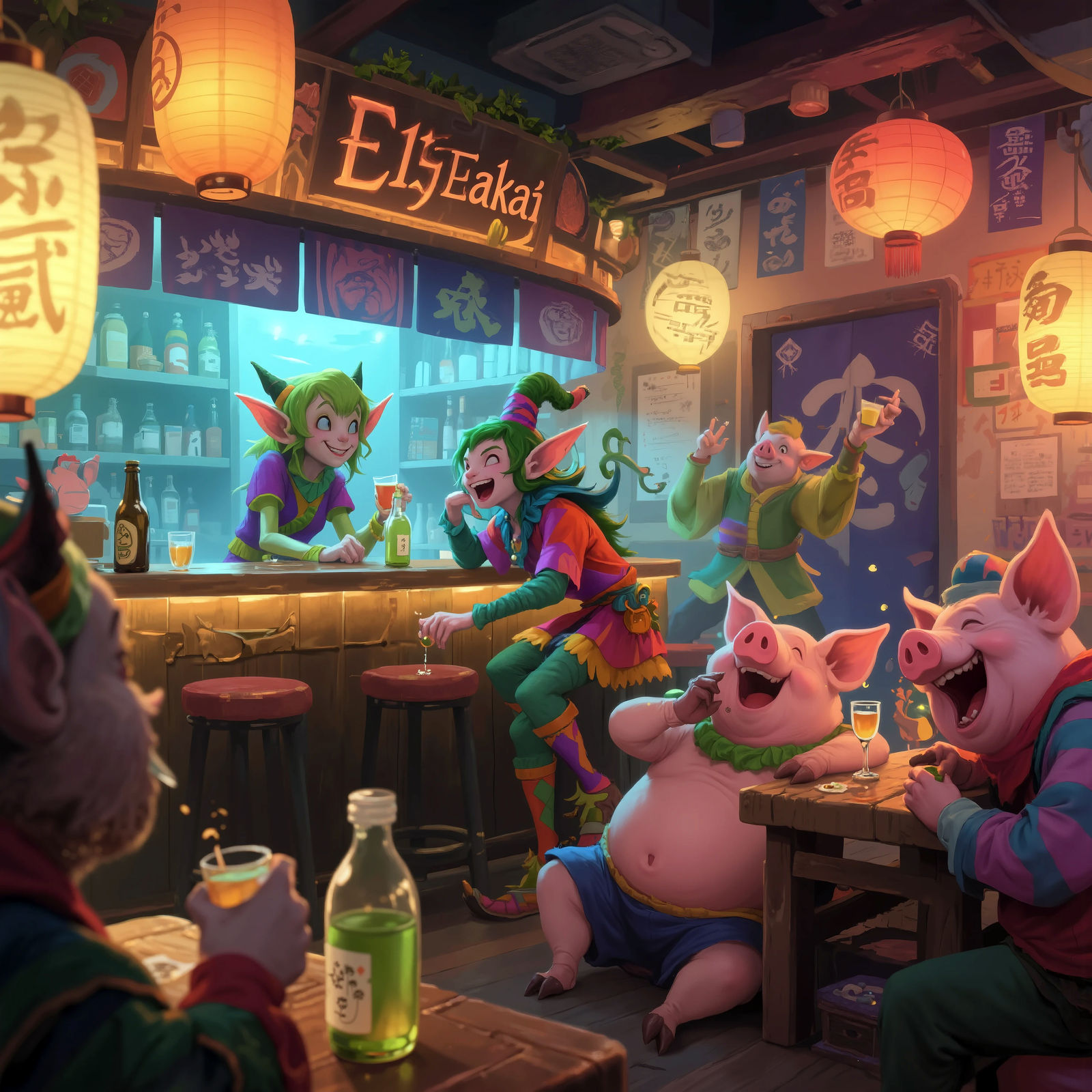 Izakaya Elves make their customers drunk