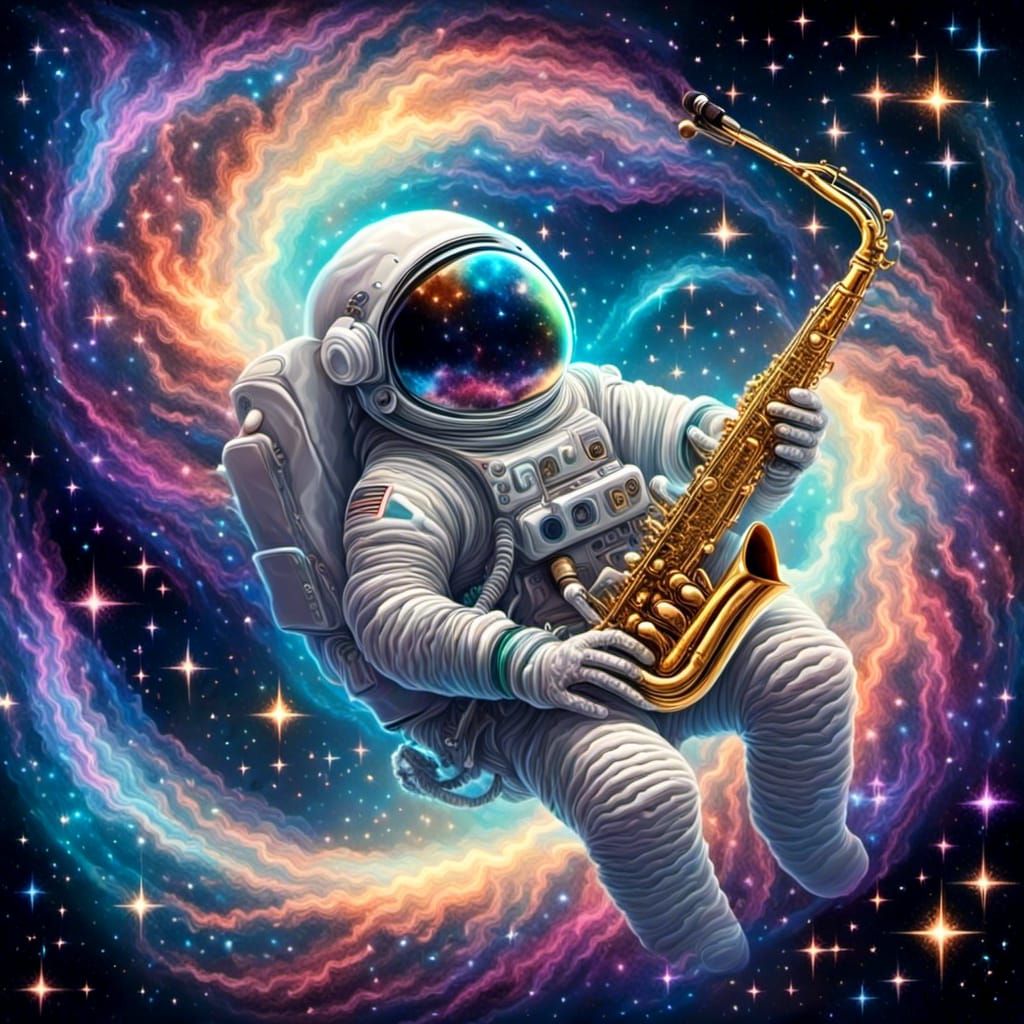 Saxophone In Space AI Generated Artwork NightCafe Creator
