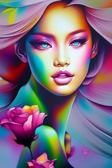 Flowers in vibrant colors by Artgerm :: hyperrealistic, hype...