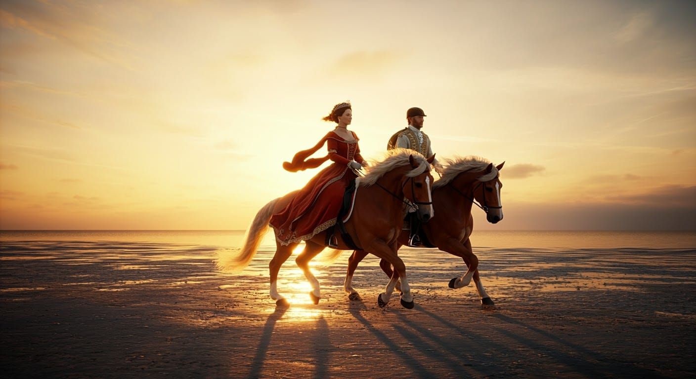 horseback riding on the Wadden Sea (GER)