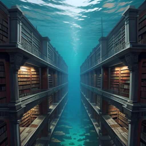Mermaid Library - AI Generated Artwork - NightCafe Creator
