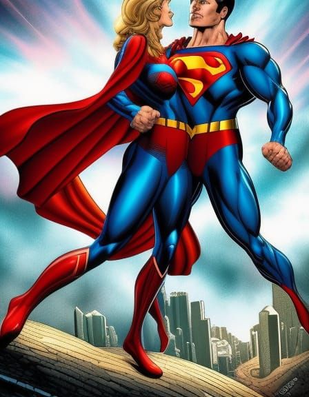 Superman meets Supergirl - AI Generated Artwork - NightCafe Creator