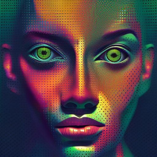 Glitch art, digital artifacts, bad scan, error, moiré patter...